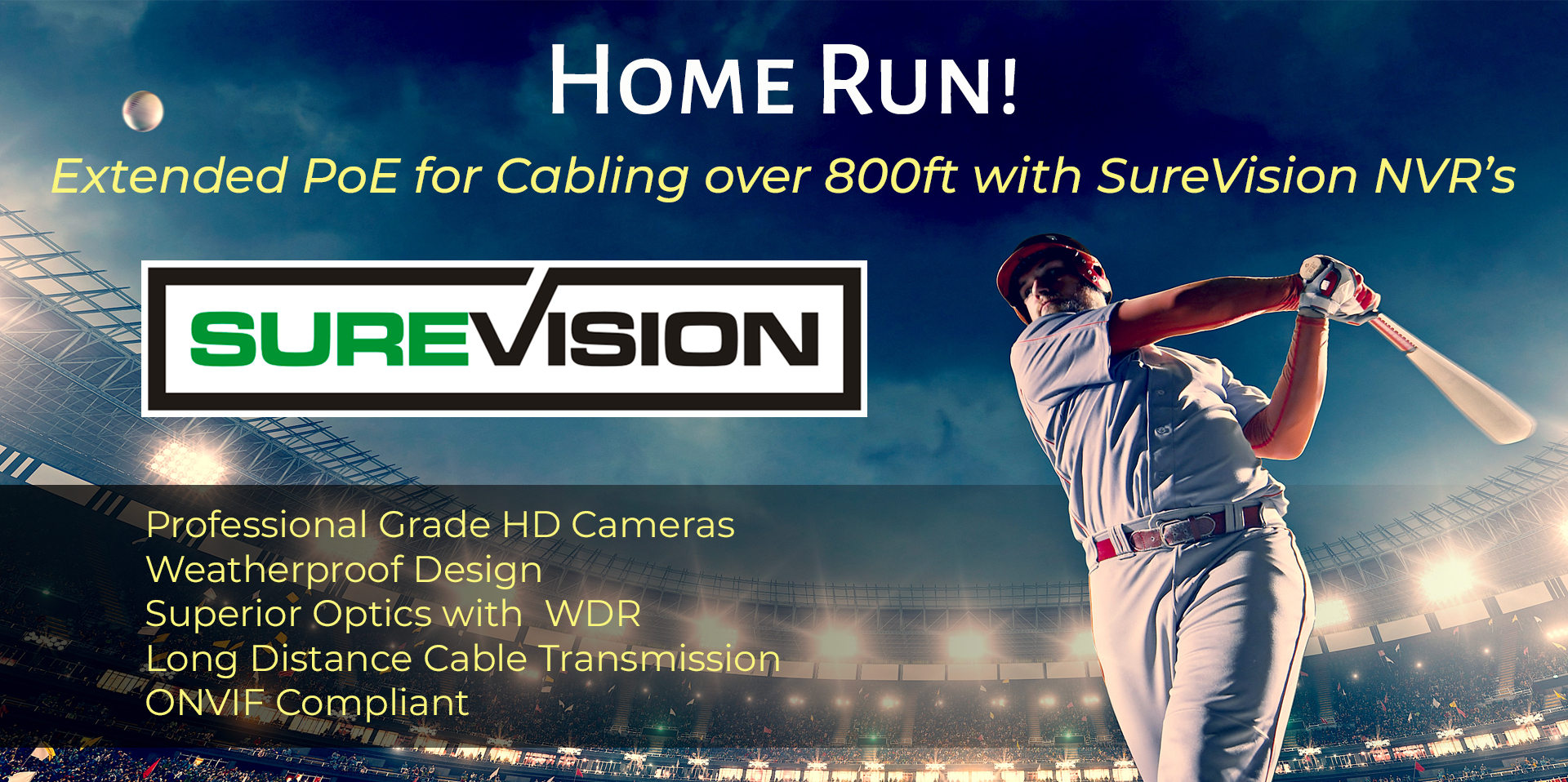 HOME RUN! Extended PoE for cabling over 800ft with SureVision NVR's