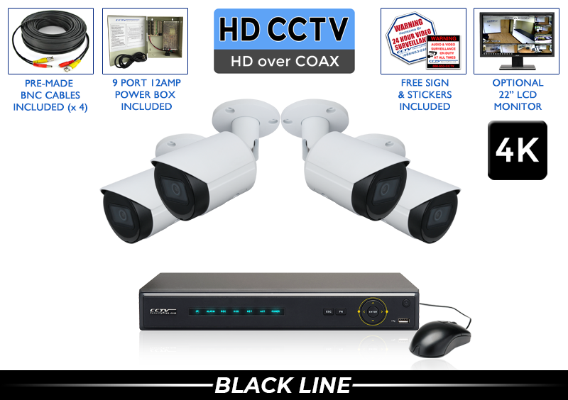 4 Camera HD Security System with 8 Channel Digital Video Recorder / 4PROCVIB8-S