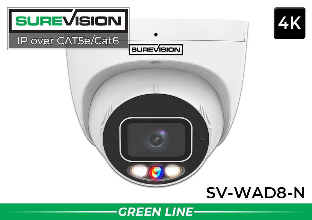 4K Turret Security Camera - Active Deterrence - 100 Foot Color Night Vision - 2 Way Audio